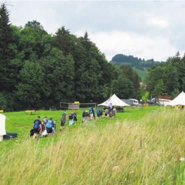 In idyllischer Landschaft aktiv - Der Lagerplatz befindet sich in der Nähe des kleinen Dorfes Plaffeien und der Sense.