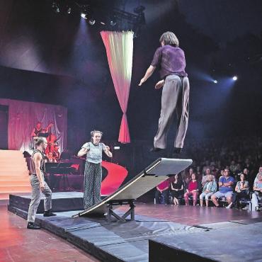 Mitten in den Herzen gelandet - Voller Dynamik: Das Quartett mit dem Schleuderbrett liess das Publikum staunend zurück. Bilder: Alexander Wagner
