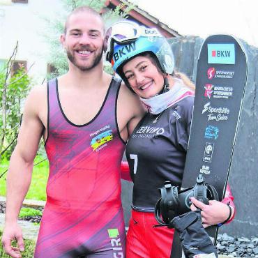 Zwei verliebte Sportlerseelen - Ein Herz und eine Sportlerseele: Joel Meier und Sina Siegenthaler. Bild: Stefan Sprenger
