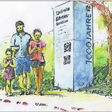 Tausend Jahre erleben - Die Skizze zeigt, in welcher Art die interaktive Ausstellung sein wird.