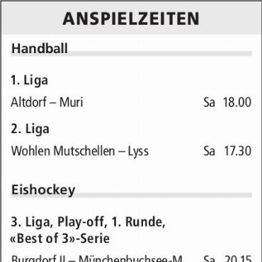 ANSPIELZEITEN.