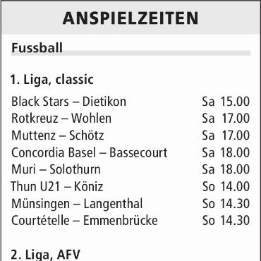 ANSPIELZEITEN