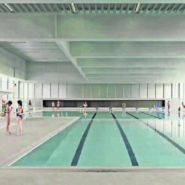 Mehrwert versus Kosten - Drei Varianten wurden erarbeitet. Vertieft widmete man sich der Kombination zwischen «öffentlichem Hallenbad» und «kommunalem Freizeitbad». Dies entspreche der Vision und Idee der Burkertsmatt am besten. Visualisierung und Modell: zg