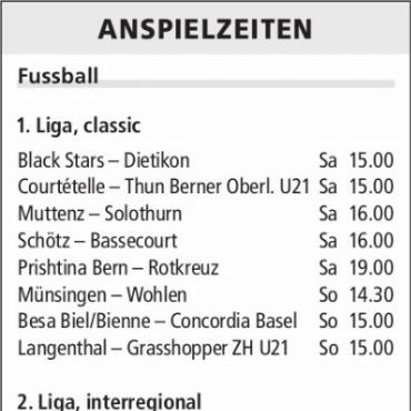 ANSPIELZEITEN