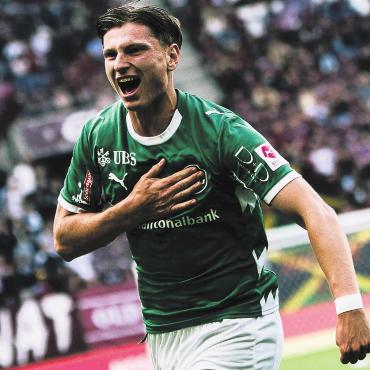 «Es ist erlaubt zu träumen» - Mit acht Toren führt Alessandro Vogt vom FC St. Gallen die Torschützenliste der Super League an. 
Bild: FC St. Gallen 1879