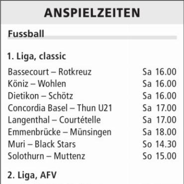 ANSPIELZEITEN