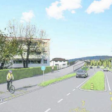Grossprojekt geplant - Mehr Sicherheit für Velofahrer und Fussgänger: Sie überqueren die Bünztalstrasse via Passerelle.