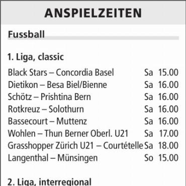 ANSPIELZEITEN