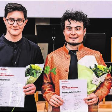 Unbestechliche Kraft der Exzellenz - Sie sind die Gewinner 2026: Oboist Fedor Osver und Fagottist Augusto Velio Palumbo.