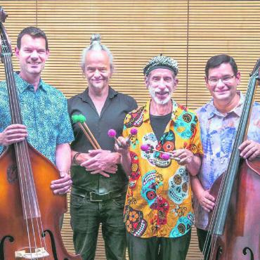 Jazzquartett am Werk - Das «Joey’s Double Bass Quartet» überzeugt mit Melodien und Soli. Bild: zg