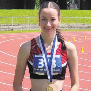Titel für Nägeli und Sturz ins Ziel - Seraina Nägeli holt sich den Dreisprung-Titel und überzeugt vollends.Bilder: zg