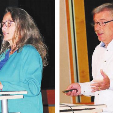 Einfach oder doppelt? - Vizeammann Barbara Weber und Architekt Kuno Schuhmacher sprachen über das Projekt. Bilder: tre