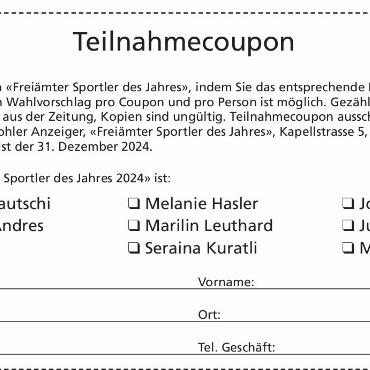 Freiämter Sportler des Jahres