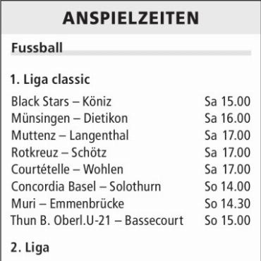 ANSPIELZEITEN