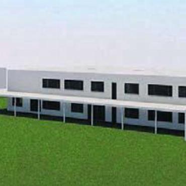 Zwei Varianten vorgestellt - Die Variante 1 sieht ein zusätzliches Schulhaus und eine Einfachturnhalle neben dem Schulhaus Lohren vor.