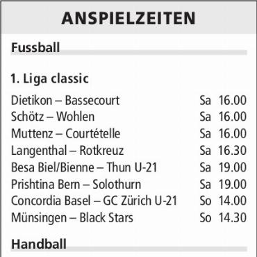 ANSPIELZEITEN