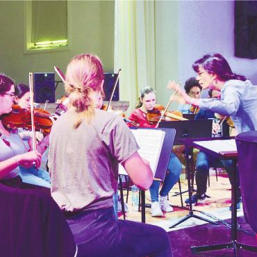 Zauber des ewigen Eises - Das Jugendorchester Freiamt – hier bei einer öffentlichen Probe – spielt heute Freitag in Boswil. Bild: Thomas Stöckli