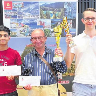 Aus neun europäischen Ländern - Sie belegten die ersten drei Ränge (v. l.): Suvin Malli (2.), Sergejs Gromovs (1.) und Jan Haugner (3.). Bild: wam