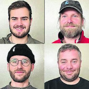 Die Erfolgsgeschichte geht weiter - Von oben, links: Robin Julmi, Jozef Krcmarik, Raphael Schumacher, Fabian Walz.
