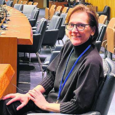 In New York viel Energie getankt - Laura Pascolin in einem der grossen Säle der UNO.