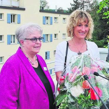 Lebenswerk erschaffen - Die Einweihung der grossen Bifang-Sanierung im Sommer 2012 ist ein grosser Meilenstein: Marianne Piffaretti mit der damaligen Regierungsrätin Susanne Hochuli.