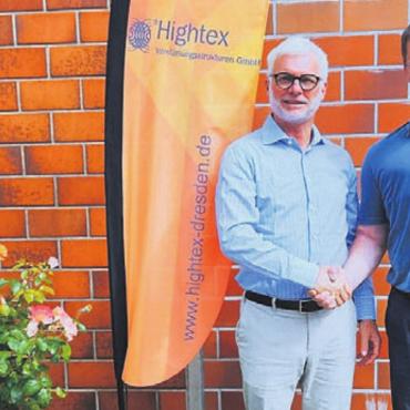 Synergien nutzen - Connova Group schliesst sich mit Hightex zusammen: Maurice Perret (links) und Dirk Feltin. Bild: zg