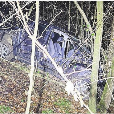 Totalschaden erlitten - Das Auto stoppte zwischen Bäumen. Bild: pz
