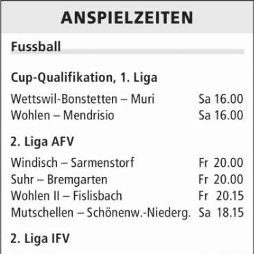 ANSPIELZEITEN