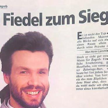 Mit der Geige auf die grösste Bühne - «Mit der Fiedel zum Sieg?», titelte diese Zeitschrift vor dem ESC 1990.