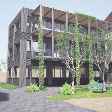 Projekt weiter konkretisiert - Modernisierung der Integra an der Jurastrasse: Das Modell zeigt den neuen Trakt neben dem Eingang.