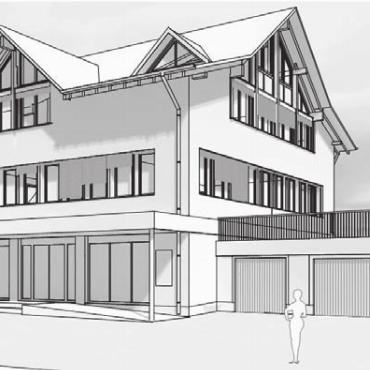 Ein Dorf, zwei Grossprojekte - Die Visualisierung zeigt, wie das Gemeindehaus nach der Sanierung aussehen soll. Im April soll die Realisierung starten.