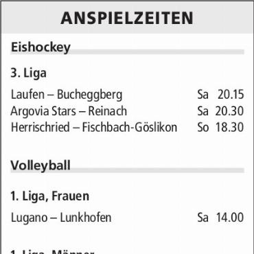 ANSPIELZEITEN