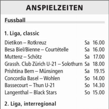 ANSPIELZEITEN