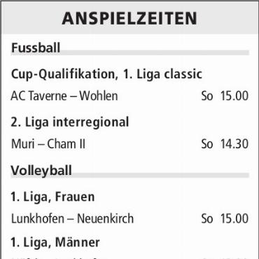 ANSPIELZEITEN