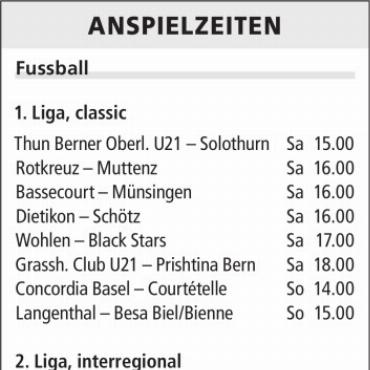 ANSPIELZEITEN