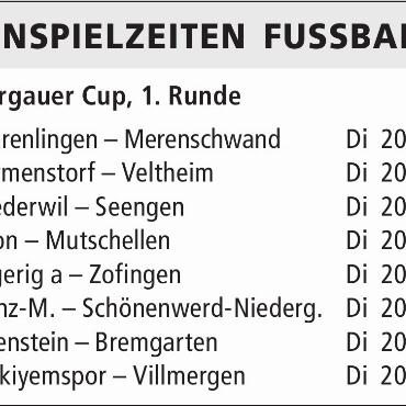 ANSPIELZEITEN FUSSBALL