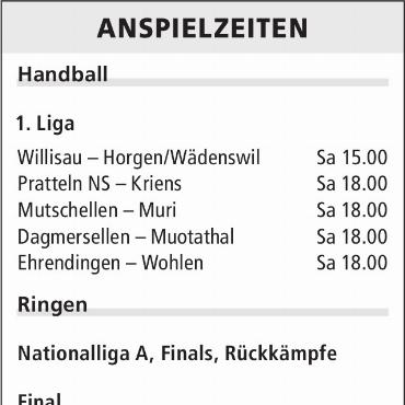 ANSPIELZEITEN