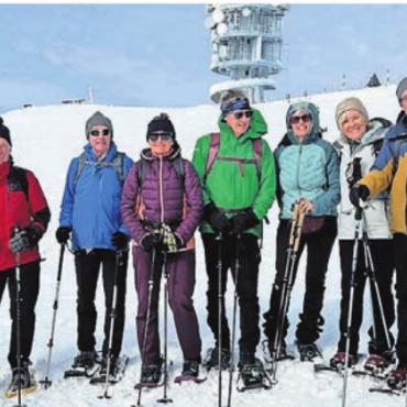 Unterwegs im Schnee - Die Schneeschuhtour führte die Gruppe ins Rigigebiet. Bild: zg