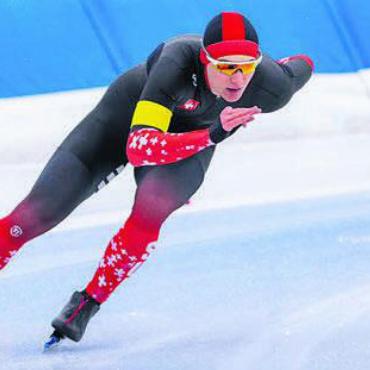 Von Collalbo nach Calgary - Gibt Vollgas im Eisschnelllauf: Nico Berger. Bild: zg