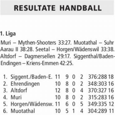 RESULTATE HANDBALL