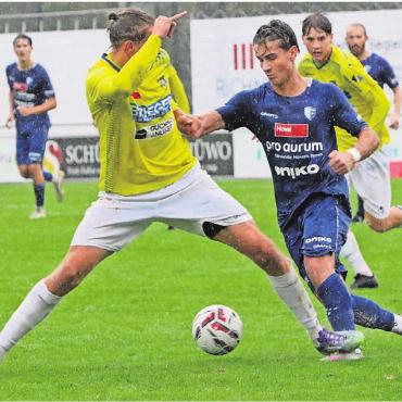 Pechsträhne hält an - Djellon Shahini (rechts) erzielte gegen Langenthal den Ausgleich für den FC Wohlen. Es war zu wenig. Bild: Archiv/jl