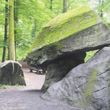 Sagenumwobene Felsen - Ausflugsziel mit eigener Bahnhaltestelle: der Erdmannlistein. Bild: Josip Lasic