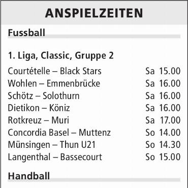 ANSPIELZEITEN