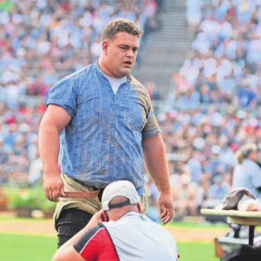«Hoffentlich ein gutes Omen» - 2022 wurde Lukas Döbeli in Pratteln zum Eidgenossen. Schafft er 2024 an selber Stelle einen Exploit am Basellandschaftlichen Kantonalschwingfest? Bild: spr/Archiv