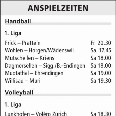 ANSPIELZEITEN