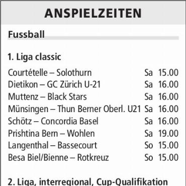 ANSPIELZEITEN