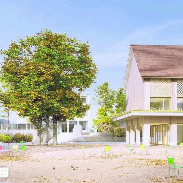 Nächste Etappe fürs Gemeindehaus - Das Siegerprojekt der Stoos Architekten AG, Brugg: So sollte das Gemeindehaus in Niederwil künftig aussehen. Bild: pd