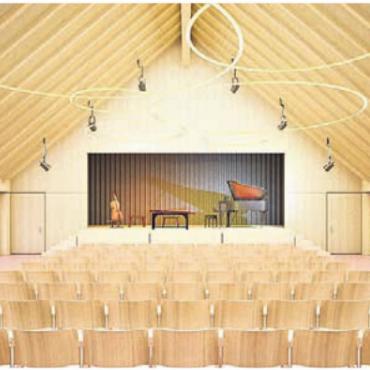 Erfolg für die Ortsparteien - So soll der neue Niederwiler Kultursaal später einmal aussehen. Visualisierung: Archiv