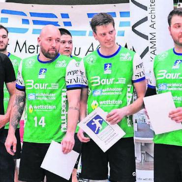 Das Spiel der grossen Abschiede - Der HC Mutschellen verliert nicht nur das Spiel, sondern auch gleich mehrere Identifikationsfiguren (von links): Ricardo Barbian, Fabian Lohner, Niclas Gündel und Pascal Baur beenden alle ihre Karrieren.