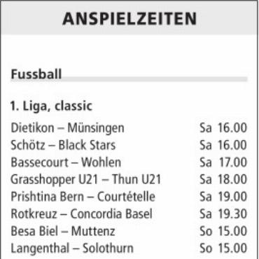 ANSPIELZEITEN